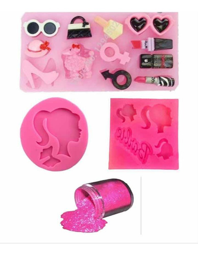 Molde De Silicón Fondant Fashion Moda Barbi Diamantina 4 Pzs