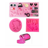 Molde De Silicón Fondant Fashion Moda Barbi Diamantina 4 Pzs