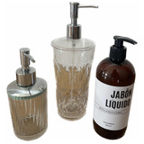 3 Dispensers Jabon Liquido Jabonera Plastico Vidrio