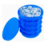 Mini Balde Forma Gelo Em Silicone Azul Ice Magic Cube