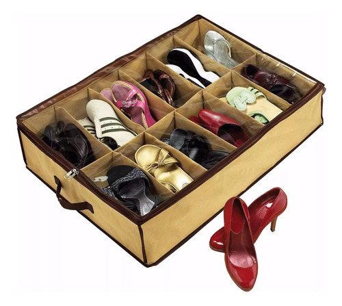 Organizador Portátil Zapatos 12 Zapatera Cama Hogar