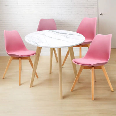 Mesa Frankfurt Piedra 80 Calac Con 4 Sillas Frakfurt Rosa | MercadoLibre