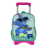 Mochila Stitch Con Ruedas Tamaño Primaria Disney Original