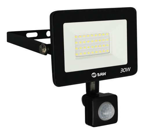 Proyector Led 30w C/sensor De Movimiento 220v Luz Fria Baw Color De La Carcasa Negro Color De La Luz Blanco Frío