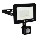 Proyector Led 30w C/sensor De Movimiento 220v Luz Fria Baw Color De La Carcasa Negro Color De La Luz Blanco Frío