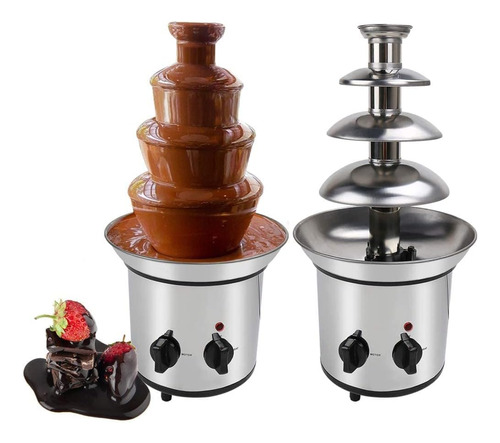 Fuente De Fondue De Chocolate De Acero Inoxidable De 4 Nivel