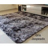 Alfombras Peludas Livianas 180x200 Cm Gris Jaspeada