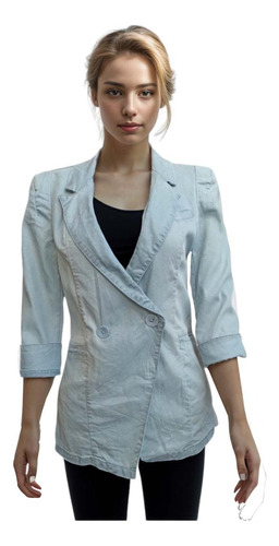 Blazer Ligero Only Jeans Denim 2 Botones Manga 3/4 Mujer Talla L