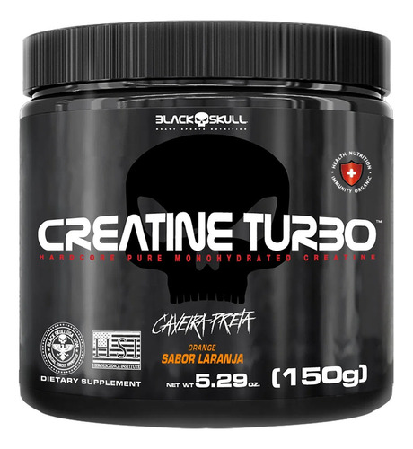 Creatine Turbo 150g Laranja Caveira Preta