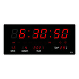 Reloj De Pared Digital Led Termómetro 4 Alarmas Y Calendario