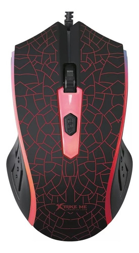 Mouse Gamer Xtrike Me Retroiluminado 1200 Dpi Gm 206 Luces Color Negro