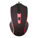 Mouse Gamer Xtrike Me Retroiluminado 1200 Dpi Gm 206 Luces Color Negro