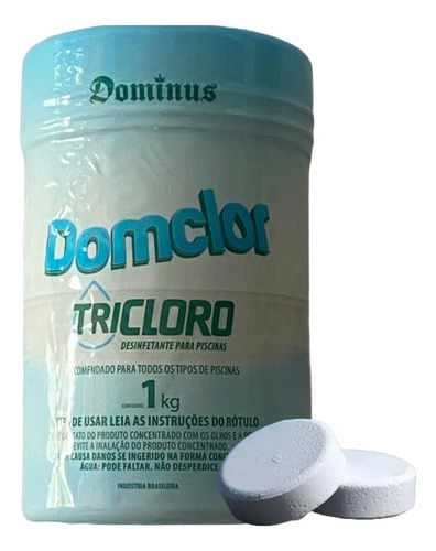 Tubete Domclor 1kg Pastilha Cloro Tricloro 90% Cloro Ativo