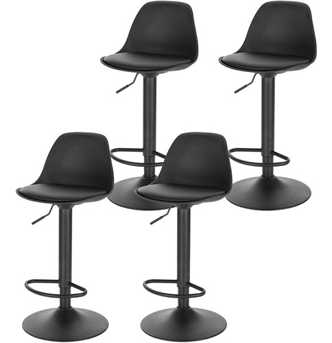 Set X4 Silla Bar Con Altura Ajustable Diseño Ergonómico 