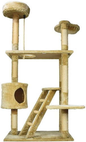 Mueble Rascador P/gato Gde Casa Y Escalera 158 Cm Fancy Pets