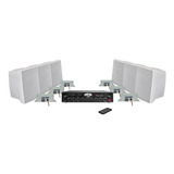 Kit Sonido Ambiental Intemperie Exteriores 80w Rms 6 Bafles 