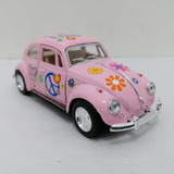 Volkswagen Beetle Paece & Love, Escala 1/32, Kinsmart, 13cms