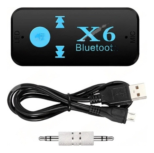 Adaptador Bluetooth Receptor Carro Radio X6 Plug Recargable