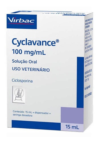 Cyclavance 100 Mg/ml - Virbac Para Cães - 15ml - 12x S/juros