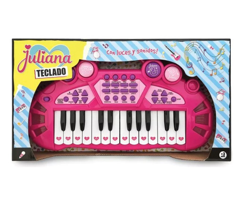 Piano Teclado Juliana De Juguete C/ Luz Y Sonidos Sisjul063
