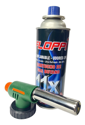 Soplete Flameador + 1 Repuesto Gas Butano De 450ml 11x