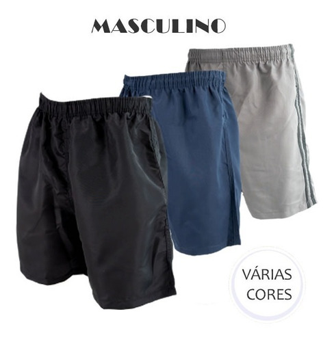 Shorts Tactel Masculino - Kit Com 3 Peças - Bom Para Revenda