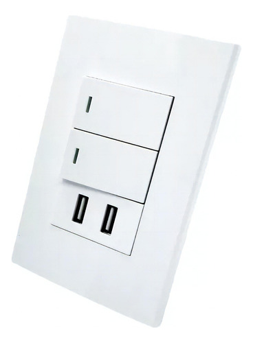 Tomada Parede C/ 2 Entrada Usb E 2 Interruptor Smartphone Cor Branco