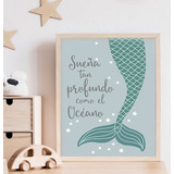 Lámina Imprimible 20x30 - Sirena Frase Personalizado
