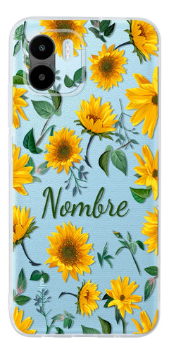 Funda Xiaomi Mi Redmi  Girasoles Personalizada Con Tu Nombre