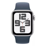 Apple Watch Se Gps (2da Gen)  Caja De Aluminio Color Plata De 44 Mm  Correa Deportiva Azul Tormenta - M/l
