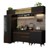 Madesa Gabinete Cocina Integral Completa 260cm Reims Negro11