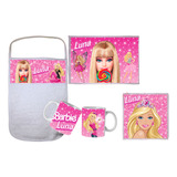 Set Jardin Barbie Toalla Mantelito Servilleta Taza 4