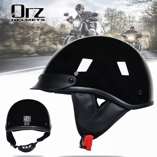 Casco Motocicleta Chopper De Media Cara Certificado Dot