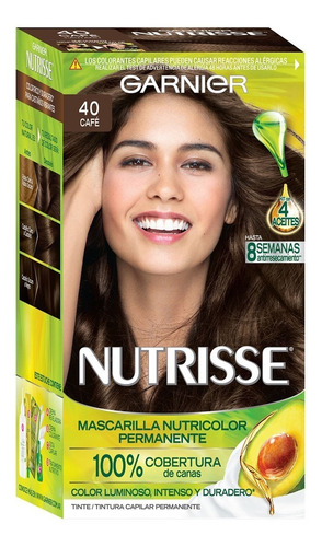  Kit De Tintura Permanente Nutrisse Clásico 40 Café