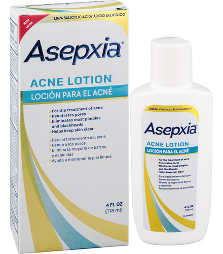 Asepxia Locion Para El Acne, Remueve Granos, Espinillas Y Pu