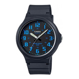 Reloj Casio Mw-240-2bvdf Hombre 100% Original Correa Negro Bisel Negro Fondo Negro
