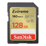 Memoria Sd 128gb Sandisk Extreme Sdxc U3 V30 10 4k 180mb/s