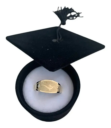 1 Anillo Graduación Enfermería Oro 10k Con Estuche Birrete