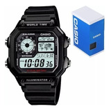 Reloj Digital De Pulsera Casio Collection Ae-1200 Negro 