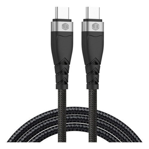 Cable Datos Jd D-30cc Usb C A Usb C 60w 3a Carga Rapida-* Color Negro