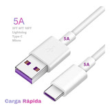 Cable Usb A Tipo C Carga Rapida Color Blanco