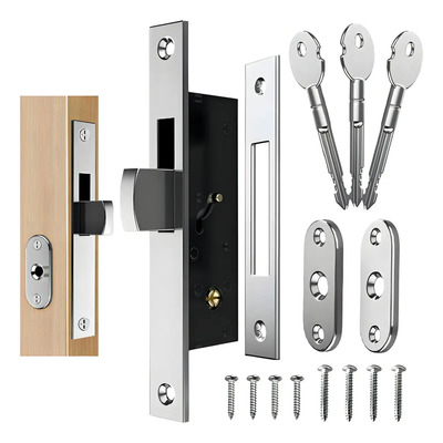 Eonspark Cerradura De Alta Seguridad Con Chapa Paleta Y Perfil De Aluminio, Cerradero Para Aluminio, Metal O Madera, 3 Llaves, Modelo 450 | Meses sin interés