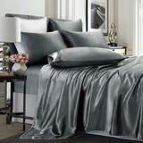 Sábanas Y Fundas - Treely 6 Piece Satin Sheets King Size Sil