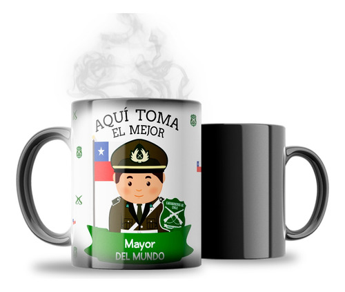 Tazón Taza Mágica Carabineros De Chile (rangos Varón)