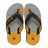 Chinelo Masculino Rider Dedo R Line Plus Cinza/preto/amarelo