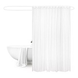 Cortina De Baño Blanca 100% Impermeable +12 Argollas Blancas