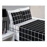 Jogo De Cama Casal King Kit Lençol Roupa De Cama 04 Peças Cor Preto