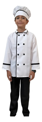 Disfraz De Chef Unisex Cocinero Repostero Para Niño Niña Mod02