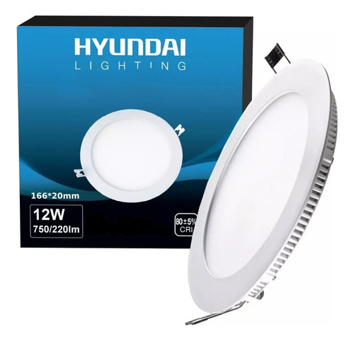 Foco Panel Led 12w Embutido Redondo Luz Neutra / Fría Color Blanco Frio 6500k