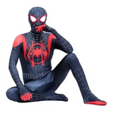 Miles Morales Difraces Spiderman  Supe Herores Mono De Superhéroe Traje De Cosplay Para Niños